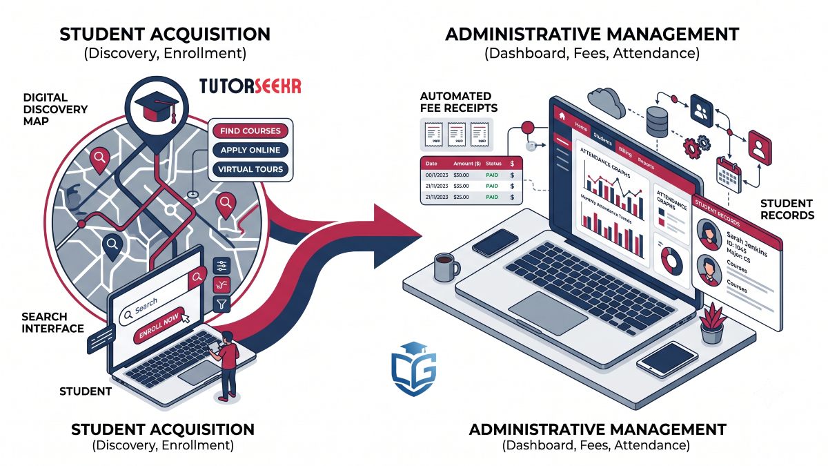 How to Scale Your Coaching Institute with TutorSeekr & Cledgr Image showing benefits of using TutorSeekr and Cledgr together
